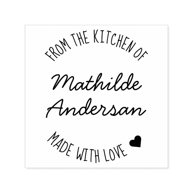 From the Kitchen of Made with Love by Script Name  Self-inking Stamp (Design)