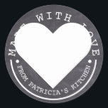 From The Kitchen Of - Made With Love Chalkboard Classic Round Sticker<br><div class="desc">Made with love stickers to make give your baked gifts a special label.</div>
