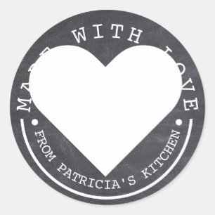 From The Kitchen Of - Made With Love Chalkboard Classic Round Sticker