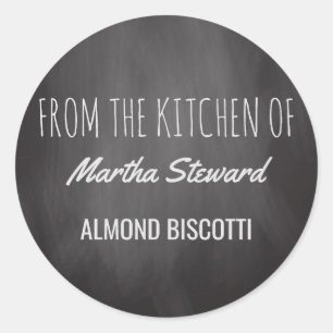 From the Kitchen Of Name Vintage Chalkboard Classic Round Sticker