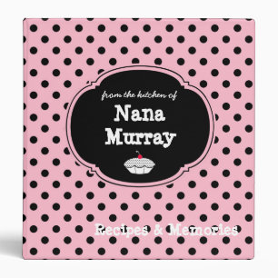 From the Kitchen of Nana 1.5" Polka Dot Recipe Binder