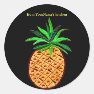 From the Kitchen of Pineapple personalized Classic Round Sticker
