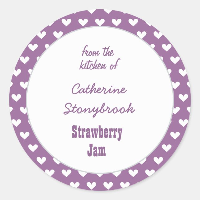 From the Kitchen of Purple HEARTS Canning Label V7 (Front)