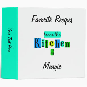 From the Kitchen of Retro Blue Green Recipe Binder
