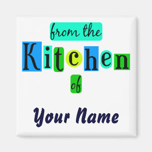 From the Kitchen of Retro Blues Fridge Magnet