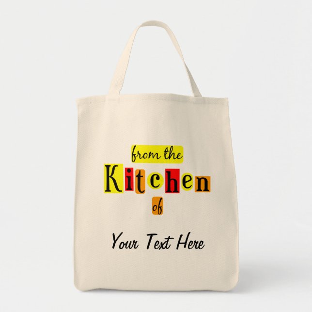 From the Kitchen of Retro Custom Grocery Tote (Front)