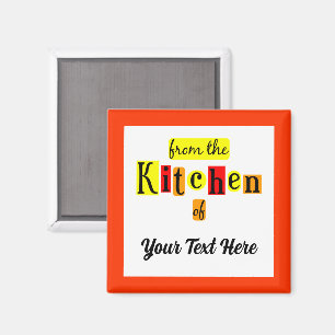 From the Kitchen of Retro Custom Orange Border Magnet