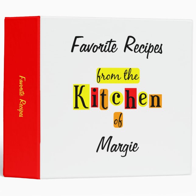 From the Kitchen of Retro Custom Recipe Binder (Front/Spine)