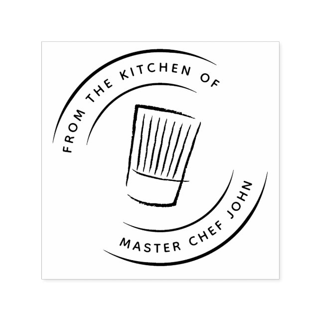 From the Kitchen of - Tall Straight Chef Hat Self-inking Stamp (Design)