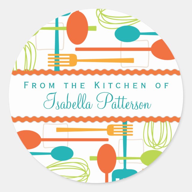 From the Kitchen Retro Cooking Utensils Sticker (Front)