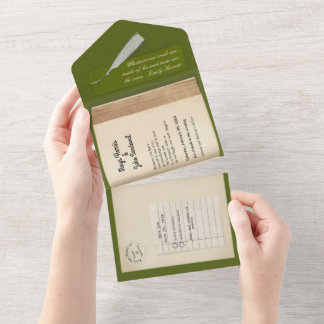 From the Library- Classic & Romantic Book Wedding All In One Invitation