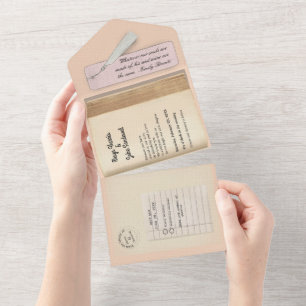 From the Library- Classic & Romantic Book Wedding  All In One Invitation