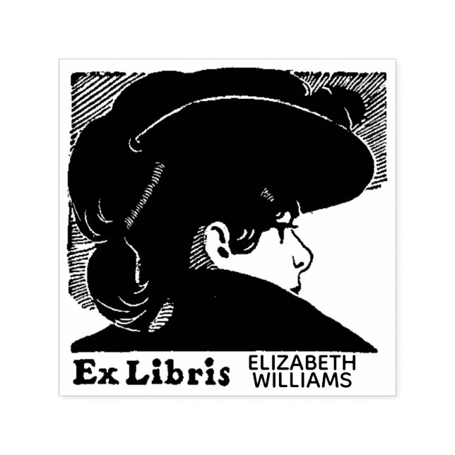 From The Library Ex Libris Book Bilbliophile Self-inking Stamp (Design)
