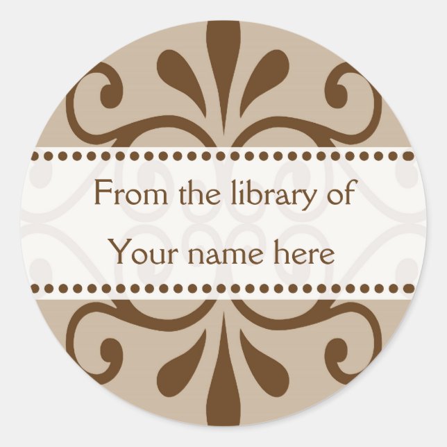 From The Library Of Bookplates Classic Round Sticker (Front)