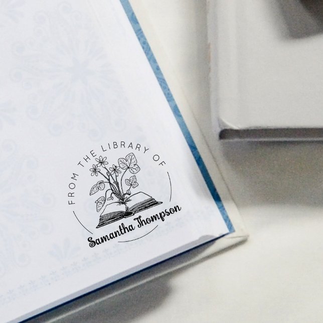 From the Library Of, Botanical Book  Rubber Stamp (Creator Uploaded)