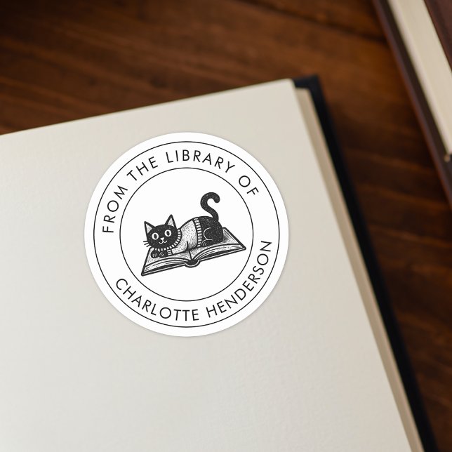 From The Library Of Cat Custom Bookplate Sticker (Creator Uploaded)