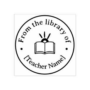 From The Library Of Custom Book Teacher Classroom  Rubber Stamp