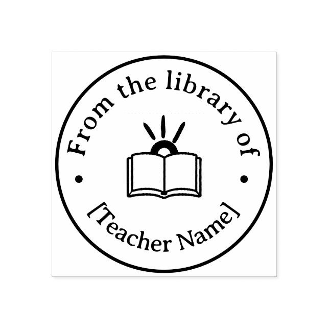 From The Library Of Custom Book Teacher Classroom  Rubber Stamp (Imprint)