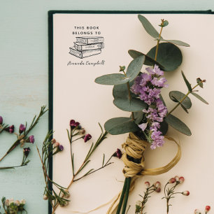 From The Library Of Custom Bookshelf Vintage  Self-inking Stamp