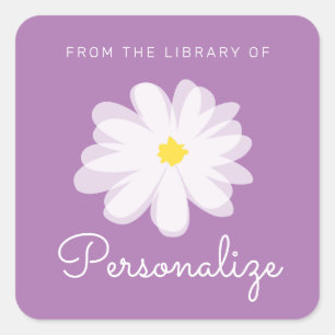 From the library of custom floral bookplate labels