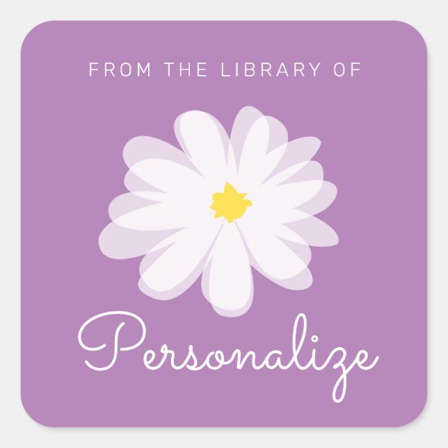 From the library of custom floral bookplate labels (Front)
