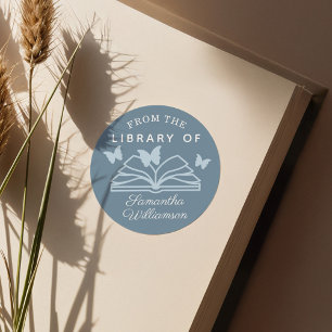 From The Library of Custom Name Personalized Book Classic Round Sticker