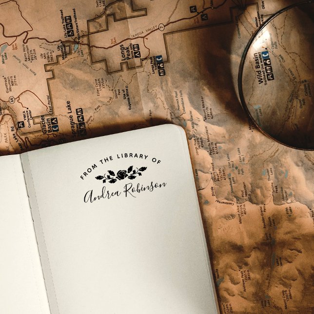 From The Library of Custom Name Script | Chic Rose Rubber Stamp (Creator Uploaded)