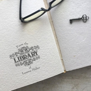 From the Library Of Custom Name Vintage Self-inking Stamp
