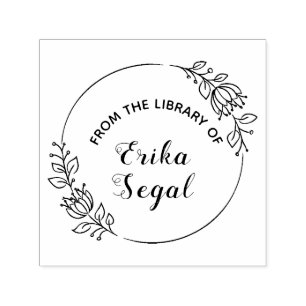 From the Library Of Custom Wreath Stamp