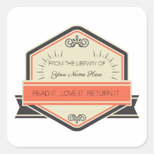 From The Library Of: (Customized) Square Sticker