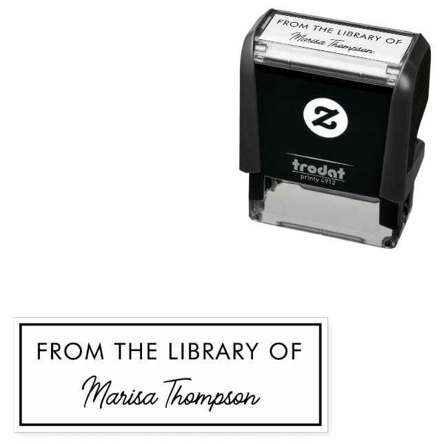 From the Library of Ex Libris Library Book Modern Self-inking Stamp (In Situ)