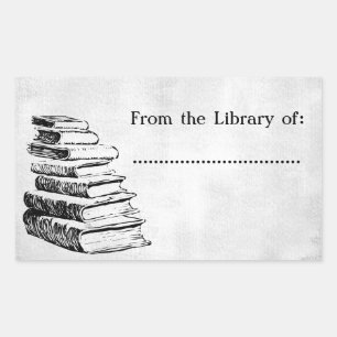 From the Library of Faux Canvas Custom Bookplate Sticker