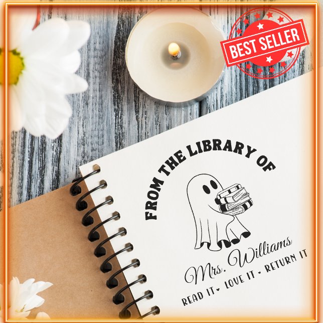 From The Library Of | Funny Ghost Teacher Book Self-inking Stamp (Creator Uploaded)