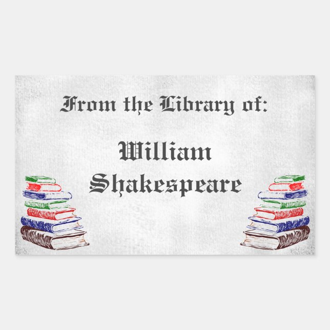 From the Library of Gothci Letter Custom Bookplate Sticker (Front)