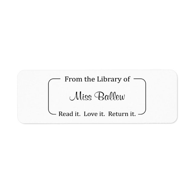 From the Library of Labels, Library Stickers (Front)