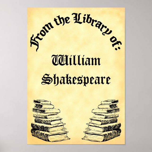 From the Library of Old Books Custom 10x14 Poster (Front)