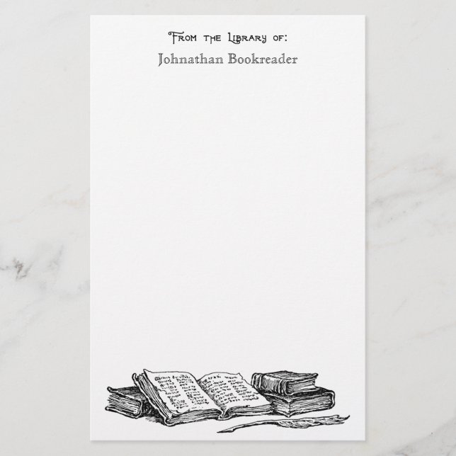 From the Library of Old Books Custom Stationery (Front)