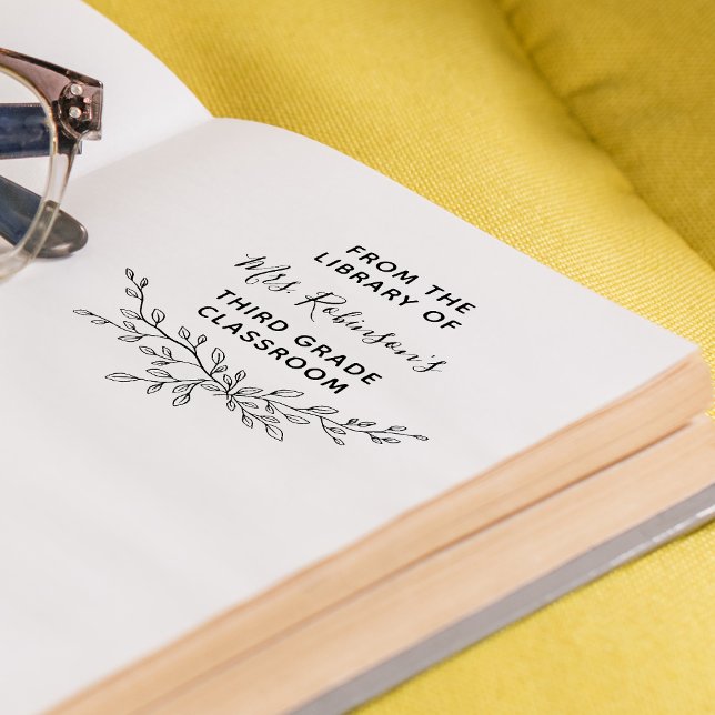 From The Library Of Personalized Greenery Branch Self-inking Stamp (From The Library Of Personalized Greenery Branch Self-inking Stamp)