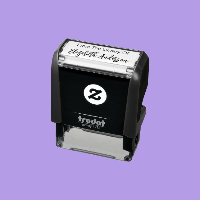 From The Library Of Script Signature Name Template Self-inking Stamp (Creator Uploaded)