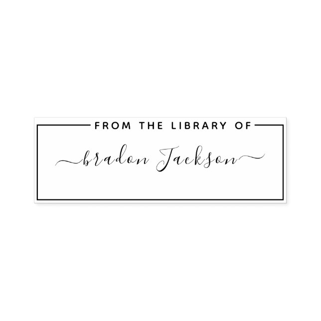 From The Library Of Simple Handwritten Script Name Self-inking Stamp (Design)