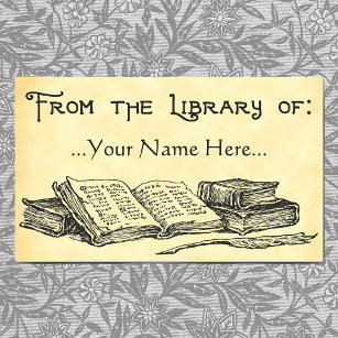From the Library of Vintage Books Custom Bookplate Sticker