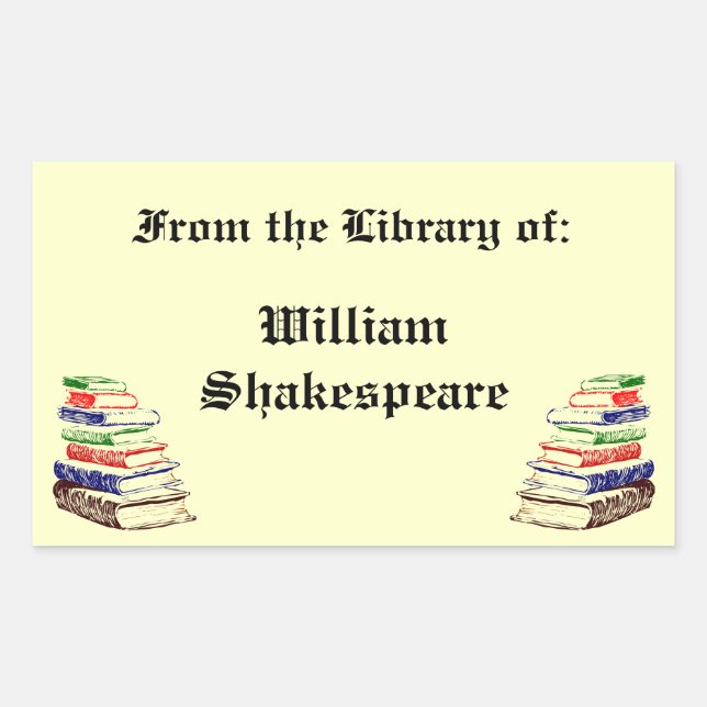 From the Library of Vintage Custom Bookplate Sticker (Front)