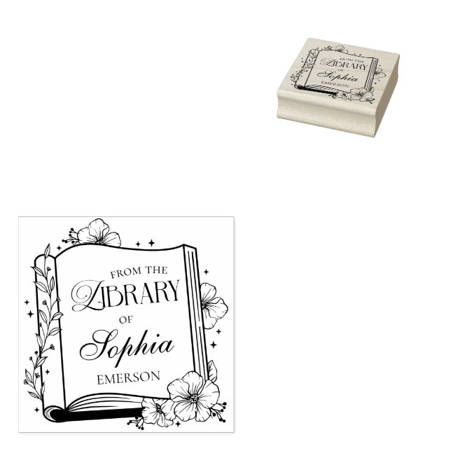 From The Library Of Whimsical Name Rubber Stamp (Stamped)