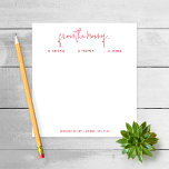 "From the Mom of" Note to School, Red Notepad<br><div class="desc">These notepads will make a perfect gift or addition to your desk.  Customize the notepad with your children's names and your contact info at the bottom.  Use the Customize feature to change the font or layout of the text.</div>