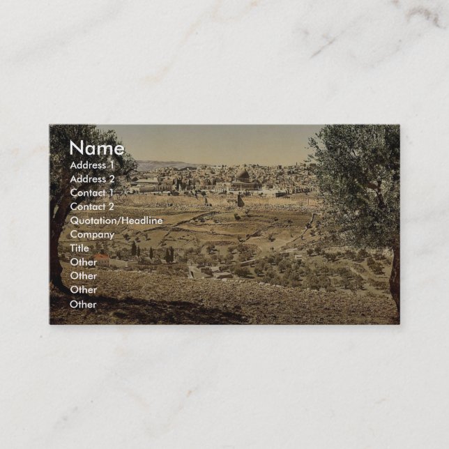 From the Mount of Olives, general view, Jerusalem, Business Card (Front)