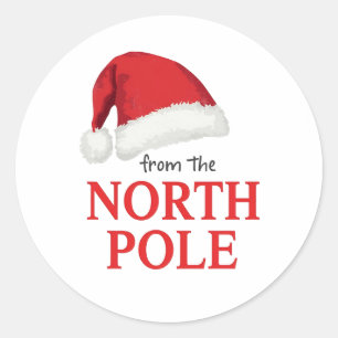 From the North Pole Christmas Sticker Santa Hat