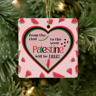 From the Rind to the Seed Palestine will be Free! Ceramic Ornament