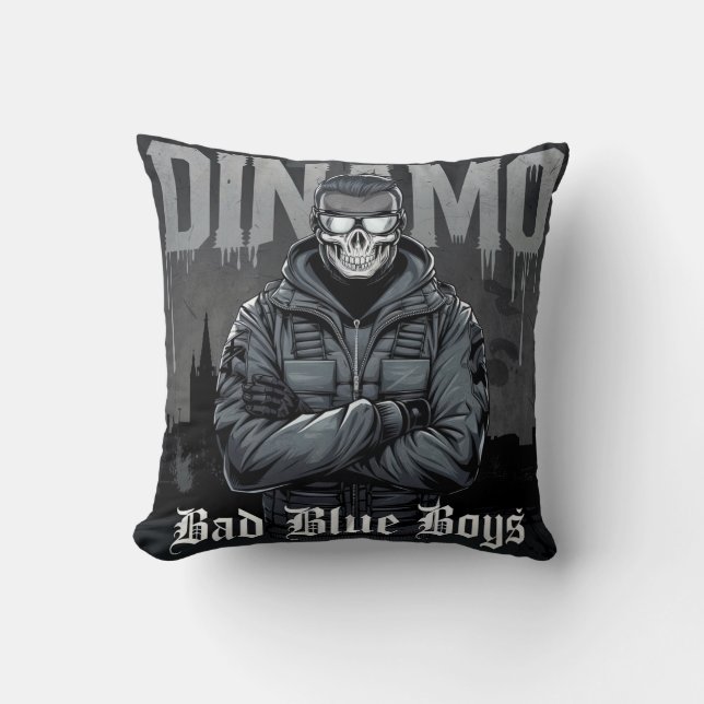 From the Stands to the Streets The Bad Blue Boys Throw Pillow (Front)