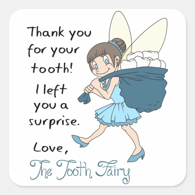 From The Tooth Fairy Square Sticker (Front)