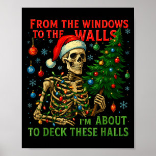 From The Windows To Walls Funny Christmas Skeleton Poster